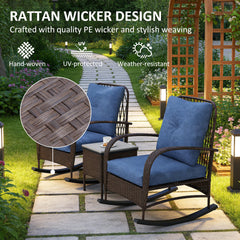 Bistro Set,Balcony Furniture Set,3 Piece Wicker Patio Furniture Set