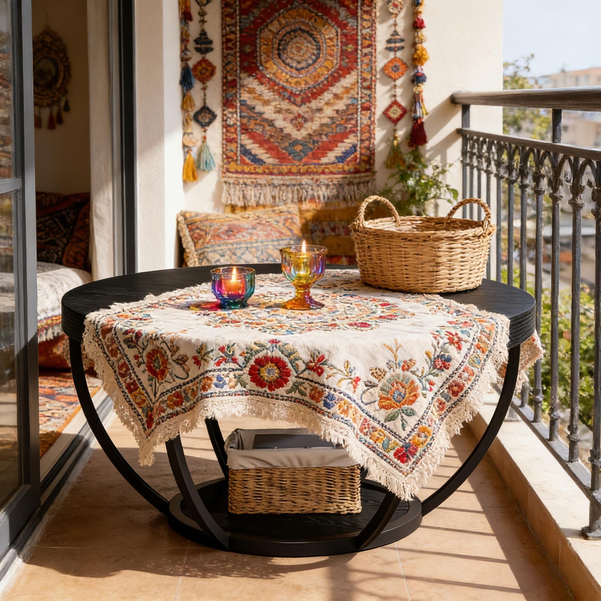 Round Chating Table,Central Table,2-Tier Coffee Table