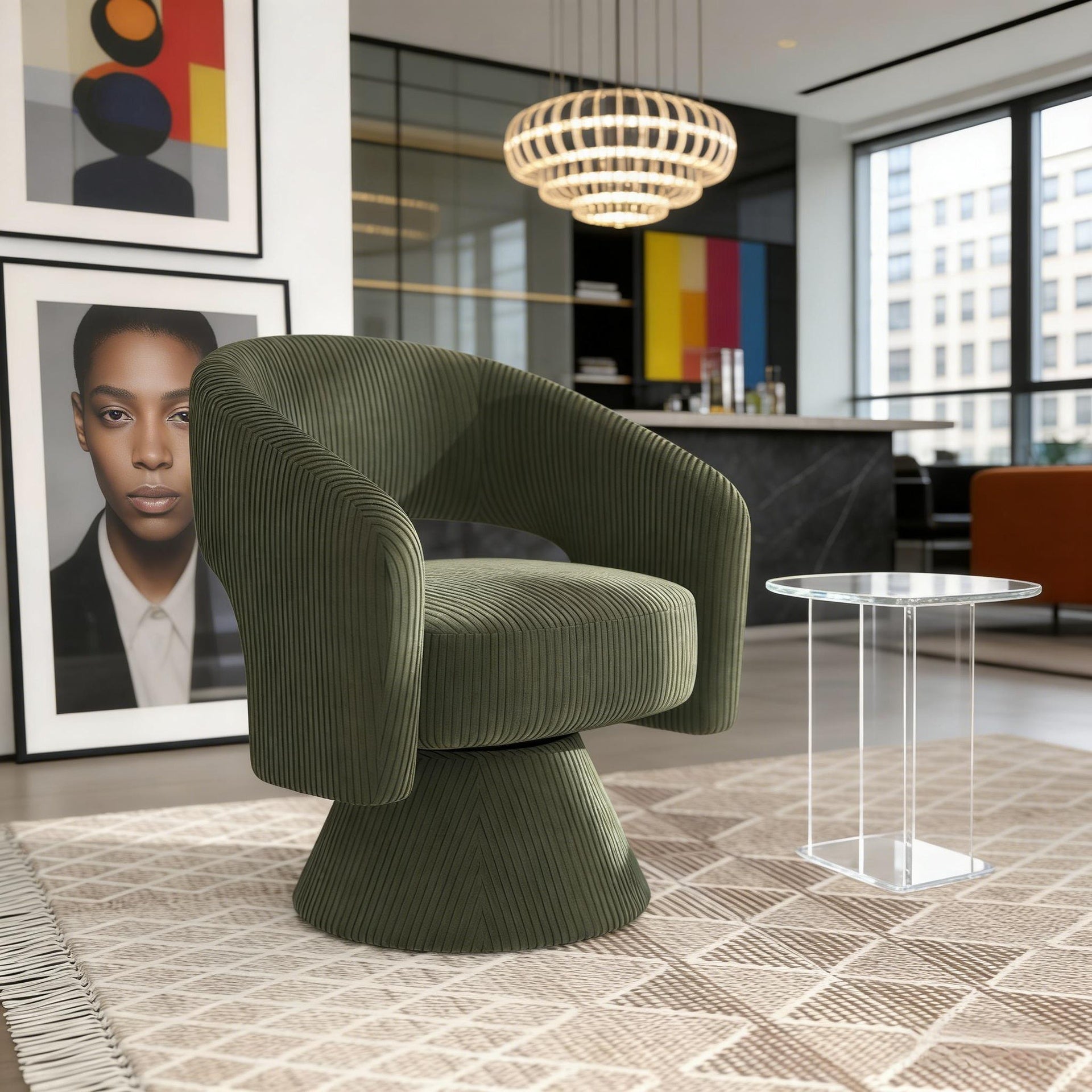 Barrel Chair,Swivel Accent Chair,Greeting Chair