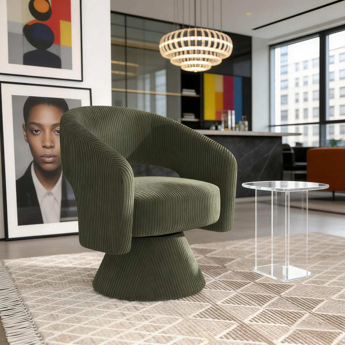 Barrel Chair,Swivel Accent Chair,Greeting Chair