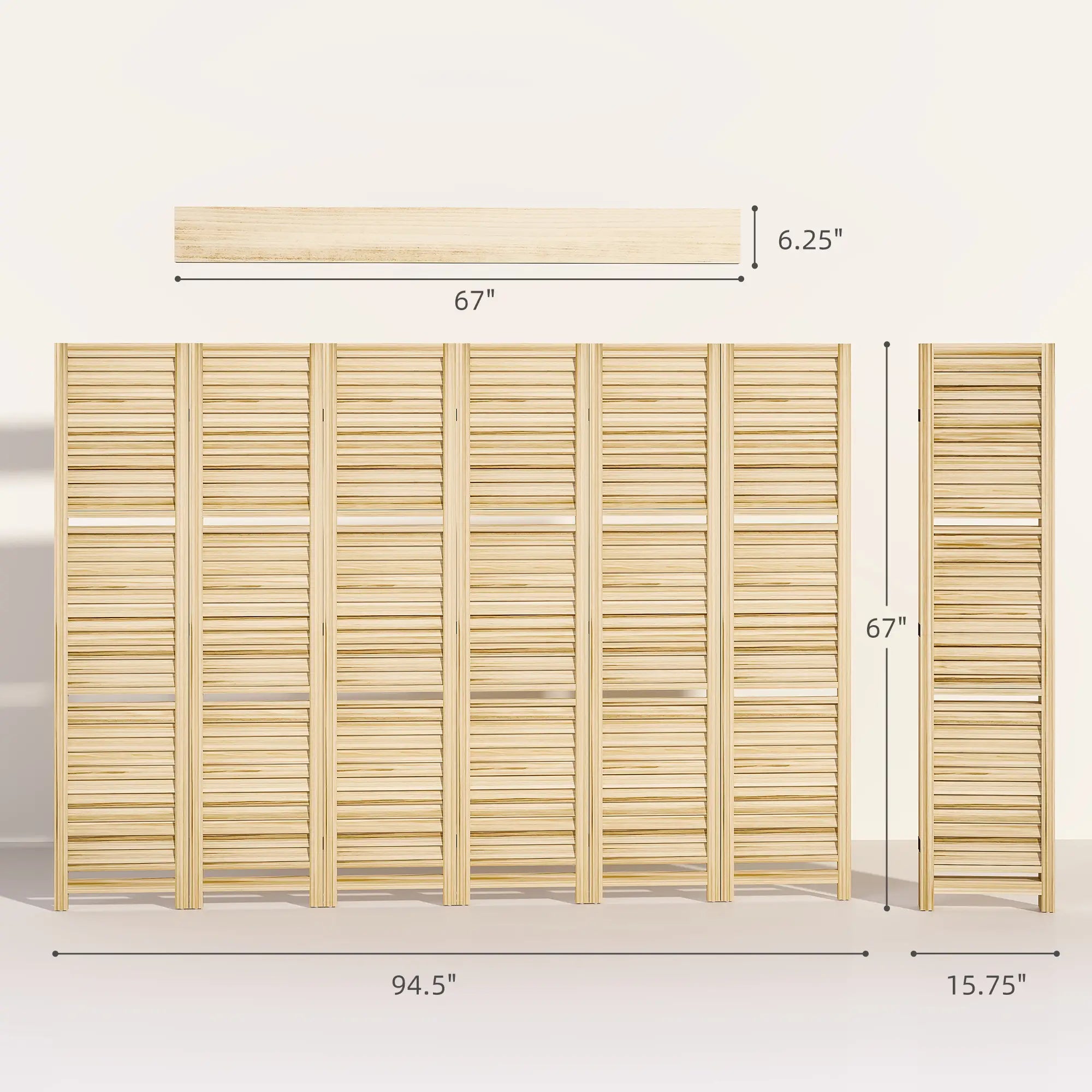 6 Panel Folding Room Divider Screen Privacy Screen Freestanding