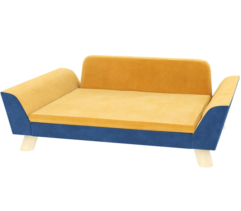 Dog Sofa Bed  with Soft Cushion, Washable Cover , Orange