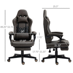 PU Leather Office Gamer Chair High Back Swivel Recliner with Footrest,Lumbar Support,Adjustable Height