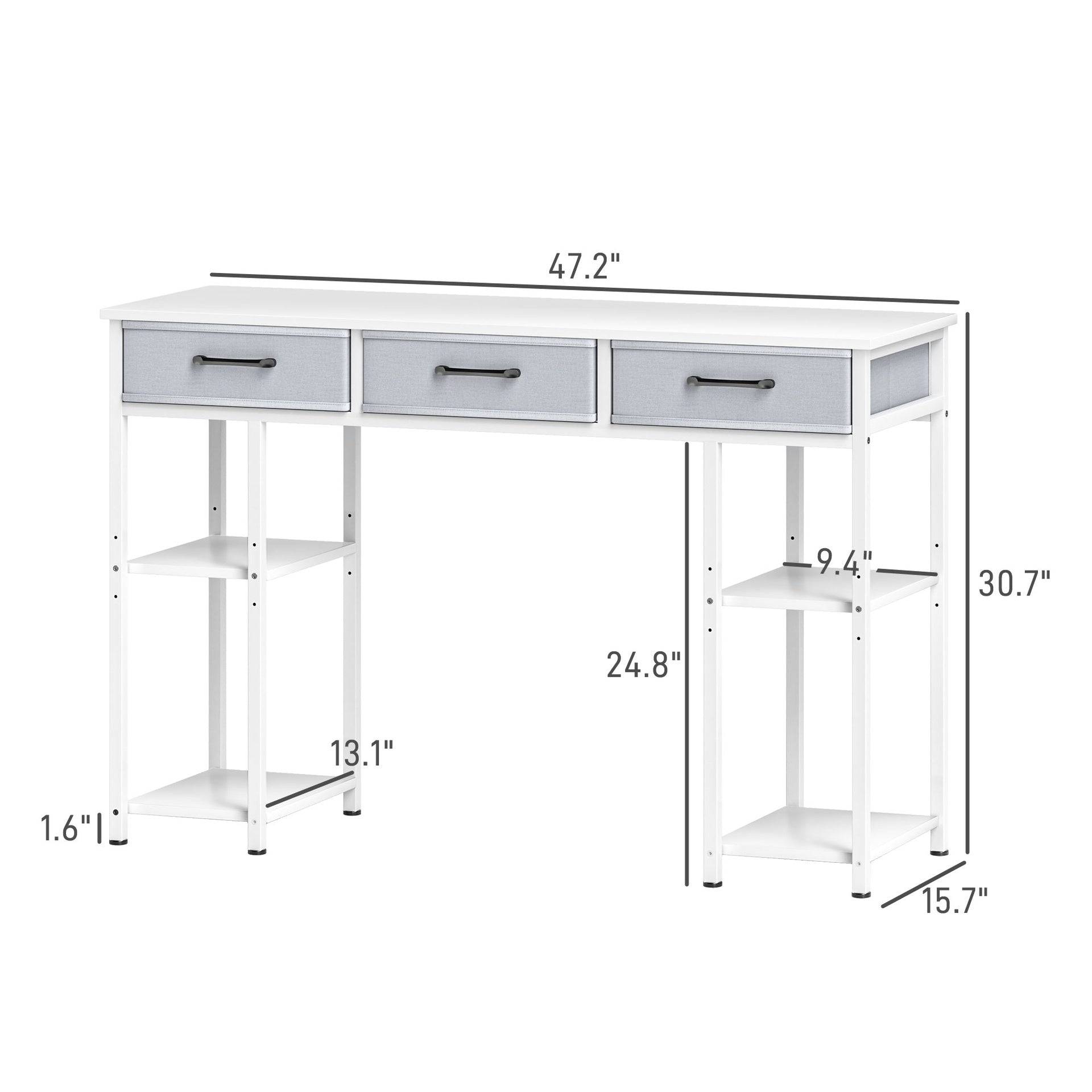 Small Computer Desk, Writing Desk with Fabric Drawers,For Home and Office