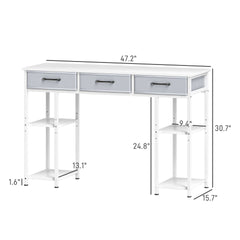 Small Computer Desk, Writing Desk with Fabric Drawers,For Home and Office