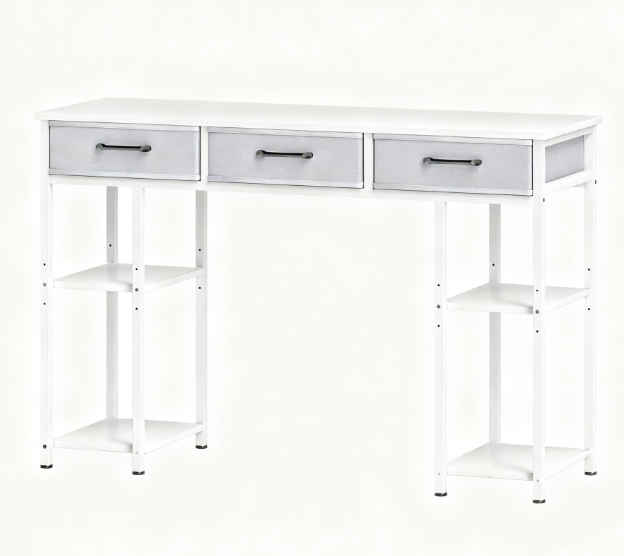 Small Computer Desk, Writing Desk with Fabric Drawers,For Home and Office