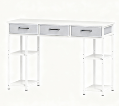 Small Computer Desk, Writing Desk with Fabric Drawers,For Home and Office