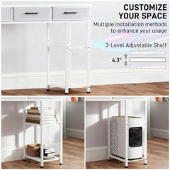 Small Computer Desk, Writing Desk with Fabric Drawers,For Home and Office