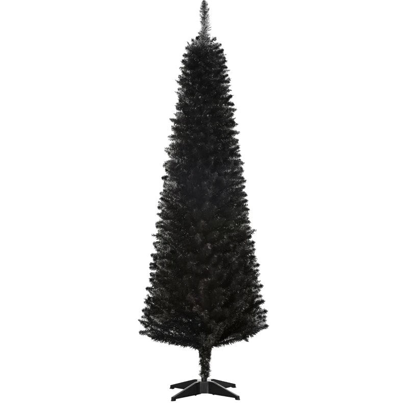 Slim Xmas Tree with Realistic Branch Tips and Plastic Stand,Artificial Christmas Tree