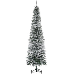 Christmas Yard Decor,Flocked Christmas Tree with Faux Snow, Dense Branches