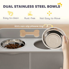Elevated Dog Bowls with 2 Stainless Steel Bowl