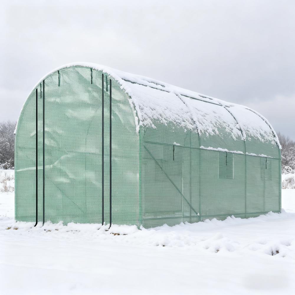 Walk-in Tunnel Greenhouse with 2 Support Rods