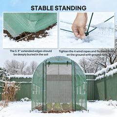 Walk-in Tunnel Greenhouse with 2 Support Rods