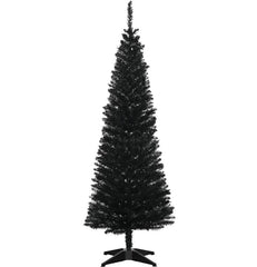Slim Xmas Tree with Plastic Stand,5' Artificial Pencil Christmas Tree with Easy Setup
