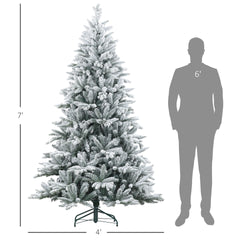 Hinged Xmas Tree,Artificial Flocked Christmas Tree with Snow Tips, Easy Assembly,for Festive Christmas Decor