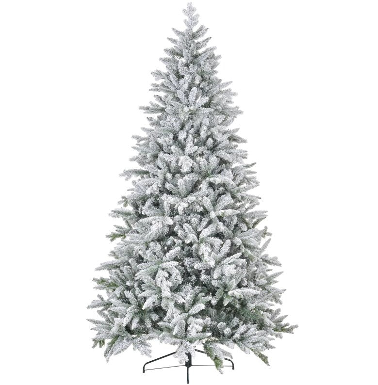 Festive Christmas Decor Artificial Flocked Christmas Tree with Snow Tips,Hinged Xmas Tree