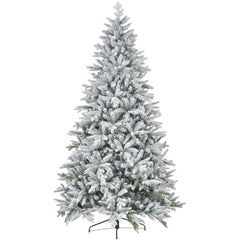 Festive Christmas Decor Artificial Flocked Christmas Tree with Snow Tips,Hinged Xmas Tree