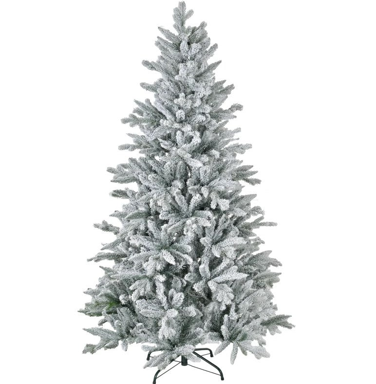 Snowy Artificial Christmas Tree with Easy Assembly–A Cozy Addition to Your Living Room Corner for Festive Season