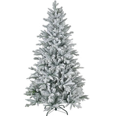 Snowy Artificial Christmas Tree with Easy Assembly–A Cozy Addition to Your Living Room Corner for Festive Season