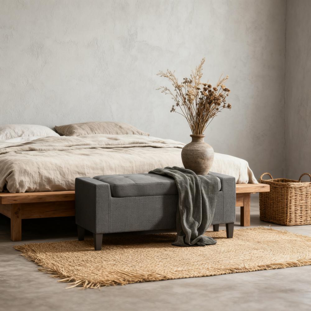 Upholstered Entryway Bench with Seating,Storage Ottoman Bench,with Lift Top and Rubberwood Legs