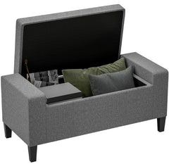 Upholstered Entryway Bench with Seating,Storage Ottoman Bench,with Lift Top and Rubberwood Legs