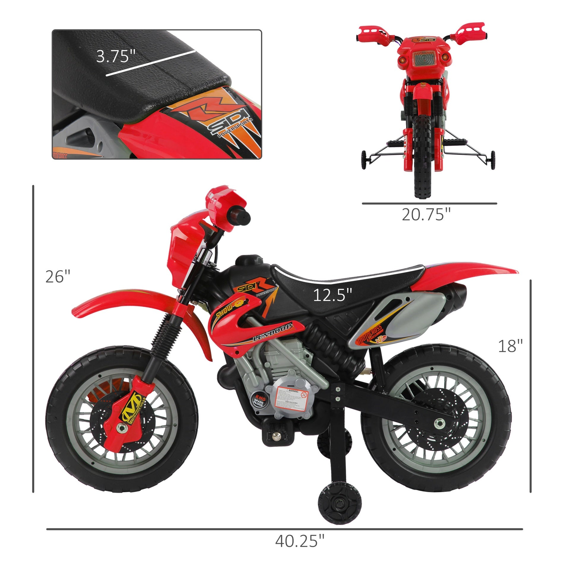 Motorcycle Kids Motorcycle Dirt Bike Electric Battery-Powered Ride-On Toy Off-road Street Bike