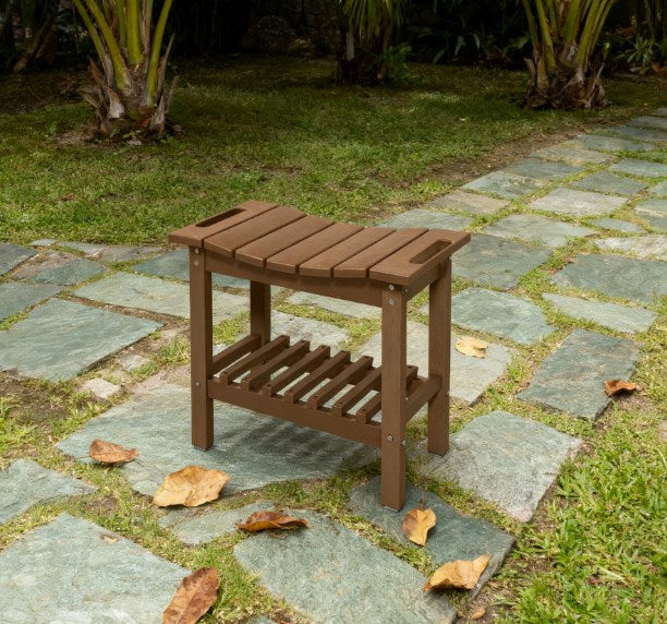 Waterproof Shower Stool with Handle, Storage Shelf Bench, Non-Slip Pads Bench for Indoor Outdoor
