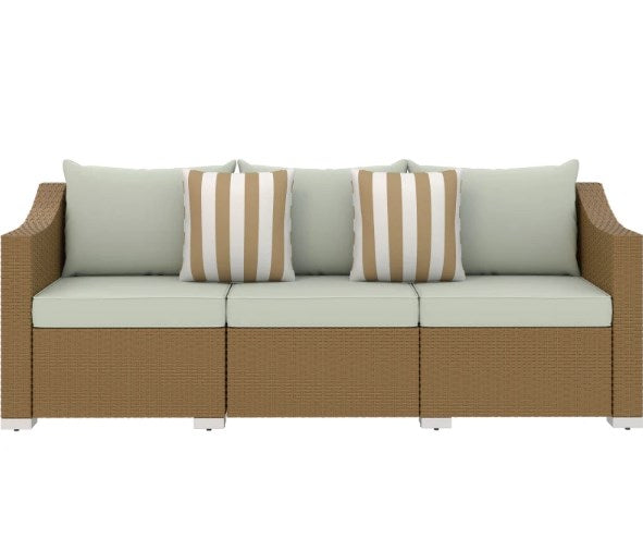 Rattan Wicker Seater Patio Couch,Outdoor Furniture Rattan Sofa,with Cushions,Throw Pillows