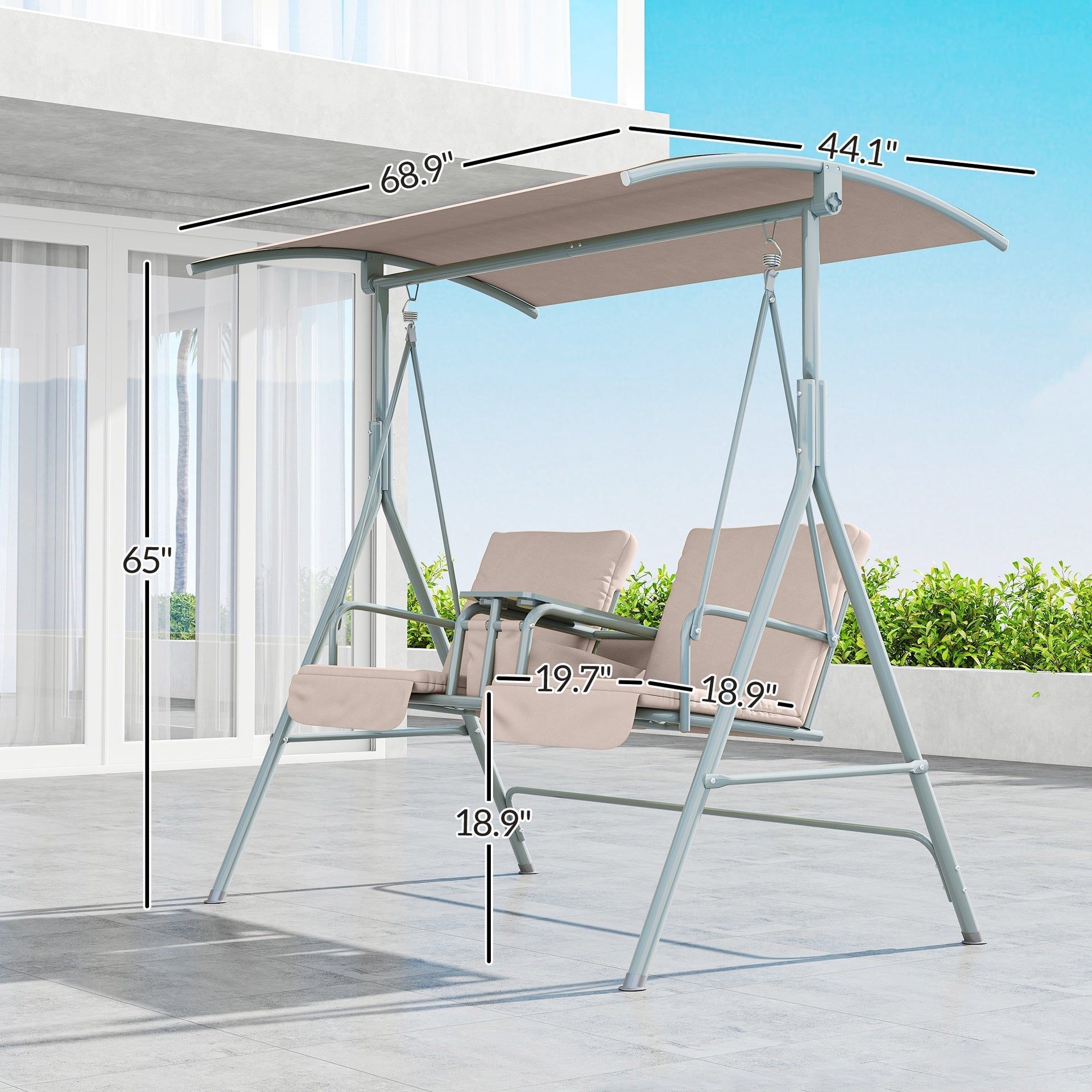 Outdoor Porch Swing,Patio Swing Chair,for Garden, Poolside, Backyard