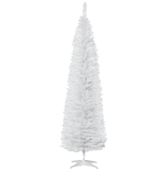 Slim Xmas Tree,Artificial Pencil Christmas Tree,with 499 Realistic Branch Tips and Plastic Stand