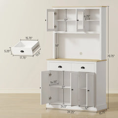 71" Tall Freestanding Kitchen Cabinet white