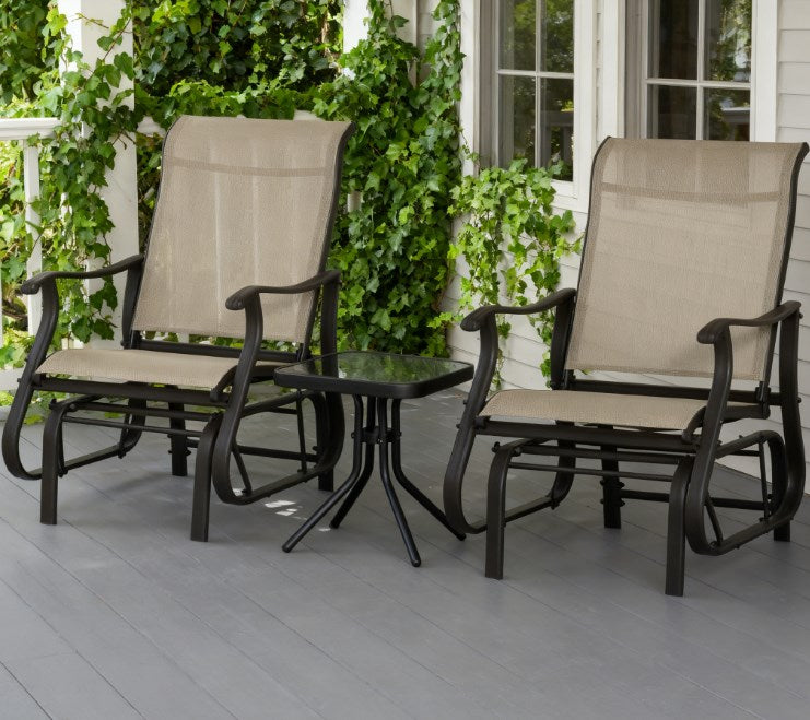 Chairs Set,Outdoor Gliding Chairs Set Durable Compact for Patio, Bistro Tea Time,Perfect for Families