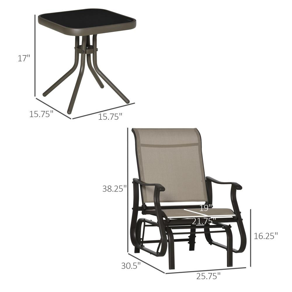 Chairs Set,Outdoor Gliding Chairs Set Durable Compact for Patio, Bistro Tea Time,Perfect for Families