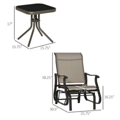 Chairs Set,Outdoor Gliding Chairs Set Durable Compact for Patio, Bistro Tea Time,Perfect for Families