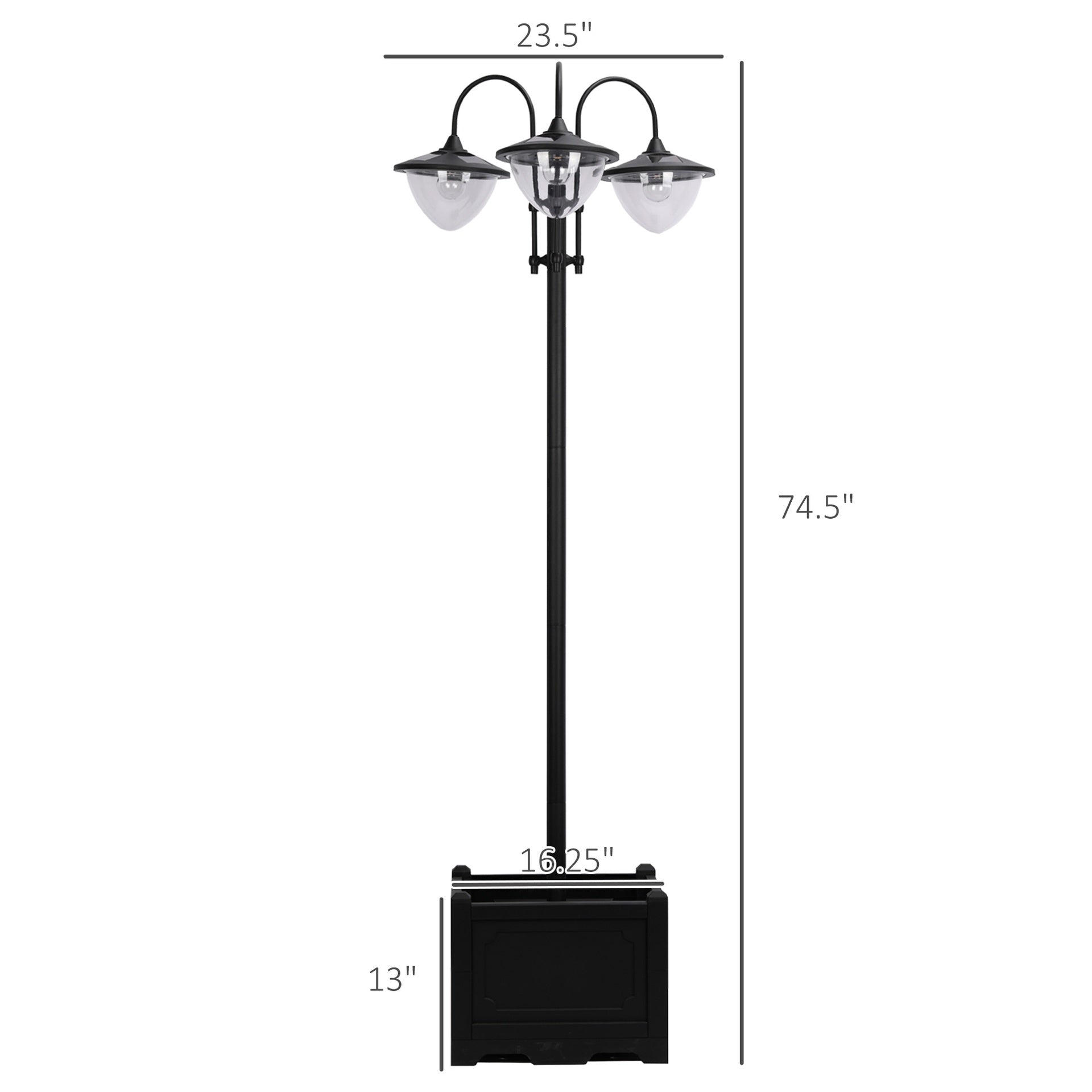 Solar Pole Lights ,Solar Lamp Post Street Light with Planter,Outdoor Waterproof LED Lighting for Backyard Pathway Patio Lawn Driveway Decor