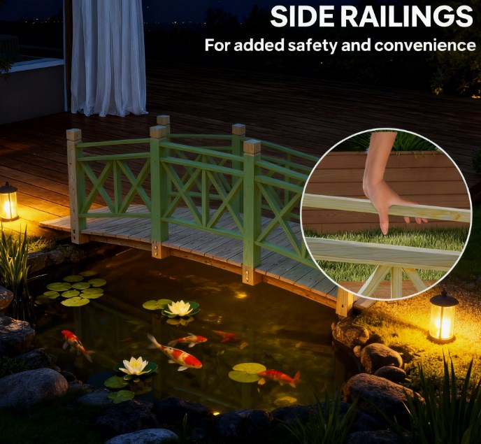 Garden Bridge Footbridge for Backyard Ponds, Creeks, Streams,Wooden Garden Bridge