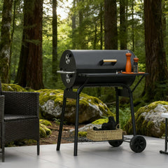 30" Portable Charcoal Barbecue Grill with Wheels