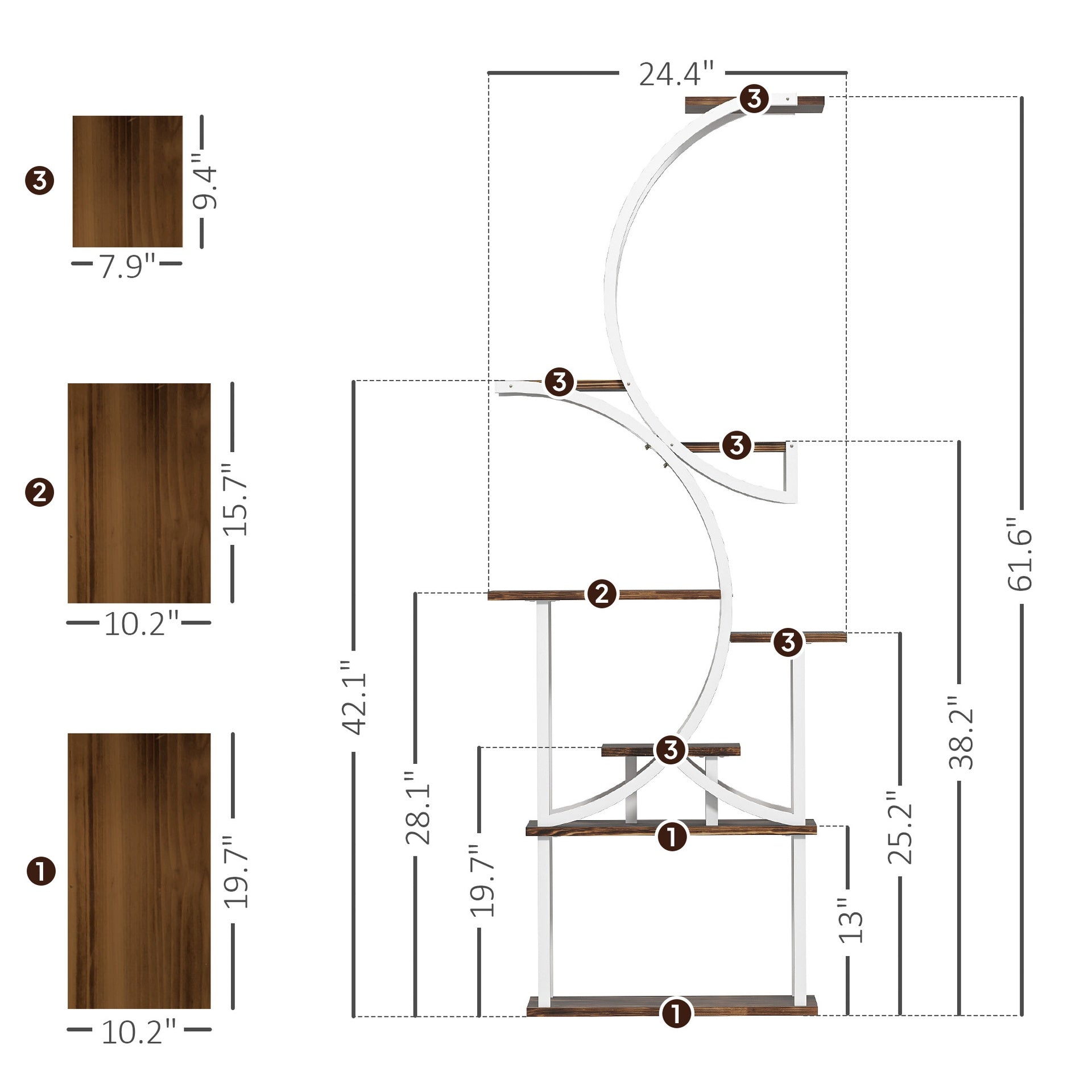 Corner Plant Rack for Multiple Plants,Plant Stand, 8 Tier S-Shaped Plant Shelf