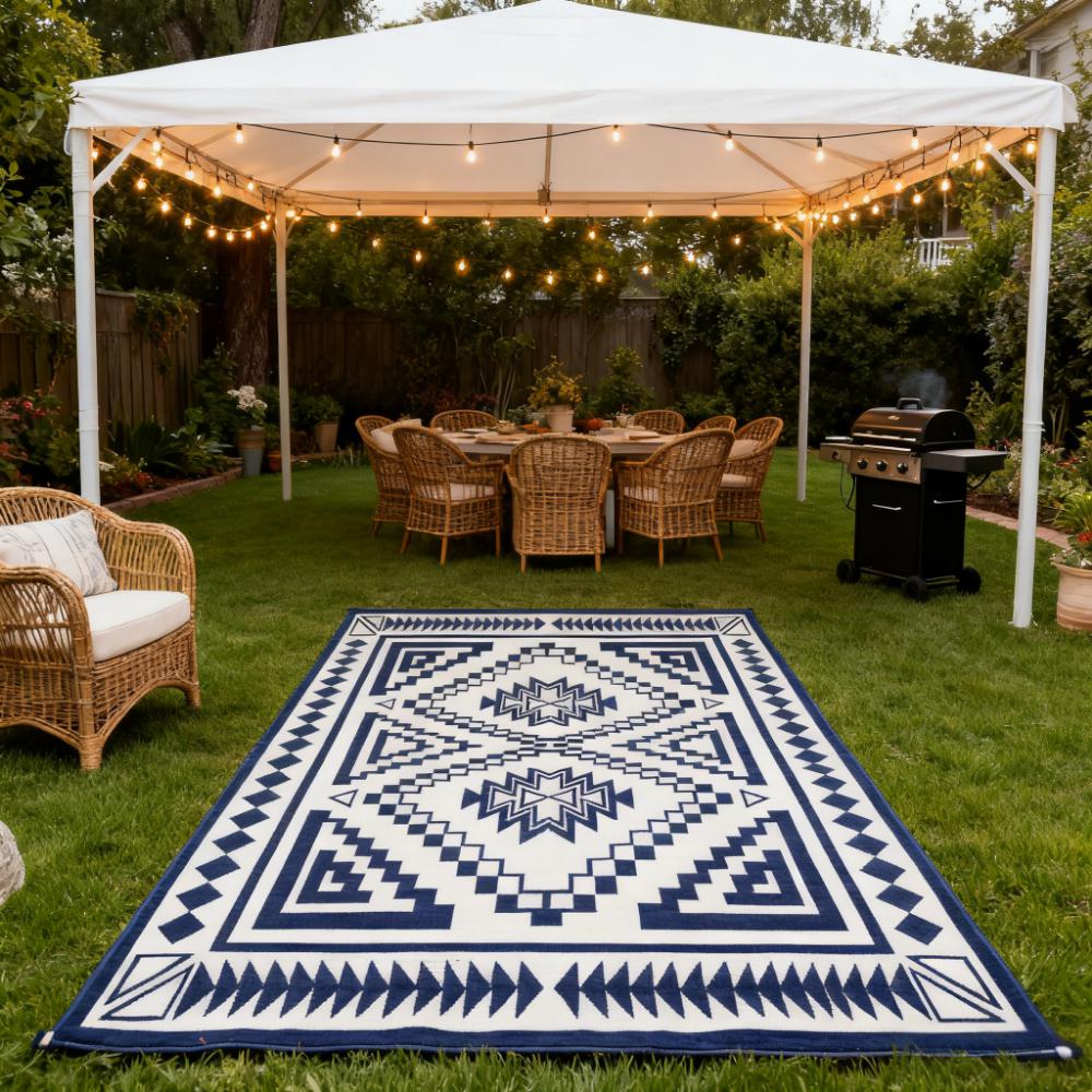 Patio Rug,Reversible Outdoor Rug, Waterproof Plastic Straw with Carry Bag