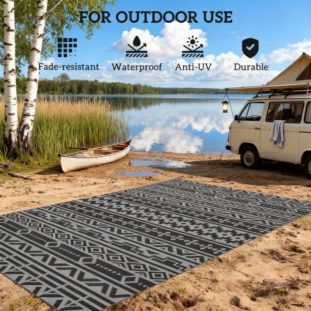 Outdoor Rug,Reversible Outdoor Rug, Waterproof Plastic Straw with Carry Bag