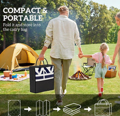 Geometric Style Reversible Outdoor Rug, Waterproof Plastic Straw with Carry Bag