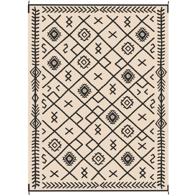 Easy to Carry Outdoor Rug,Patio Rug,Reversible Outdoor Rug, Waterproof Plastic Straw with Carry Bag