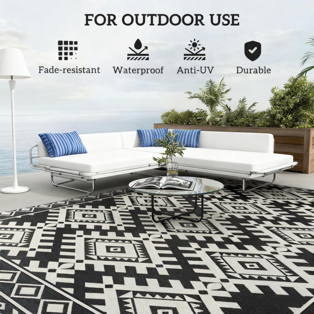 Outdoor Rug for Patio for Decor,Reversible Rug,Portable Outside Camping Area Carpet Ma