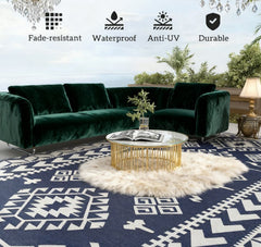 Patio Rug,Portable Outside Camping Area Carpet Mat,Reversible Rug