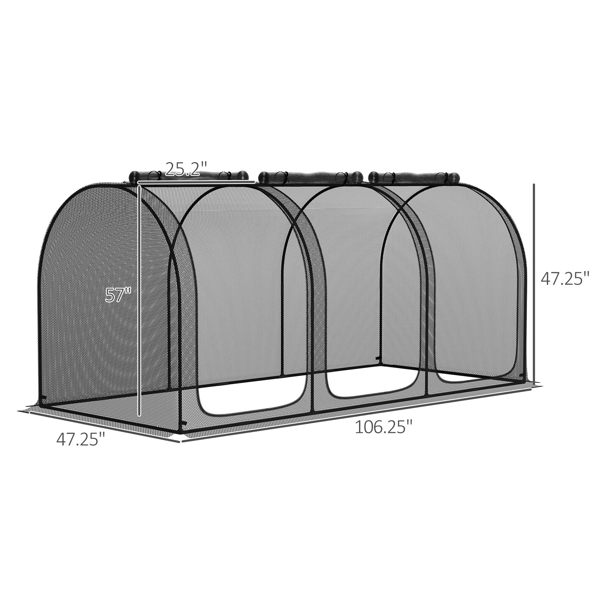 Easy to use Crop Cage,Plant Protection Tent,with Zippered Doors,Storage Bag and Ground Stakes