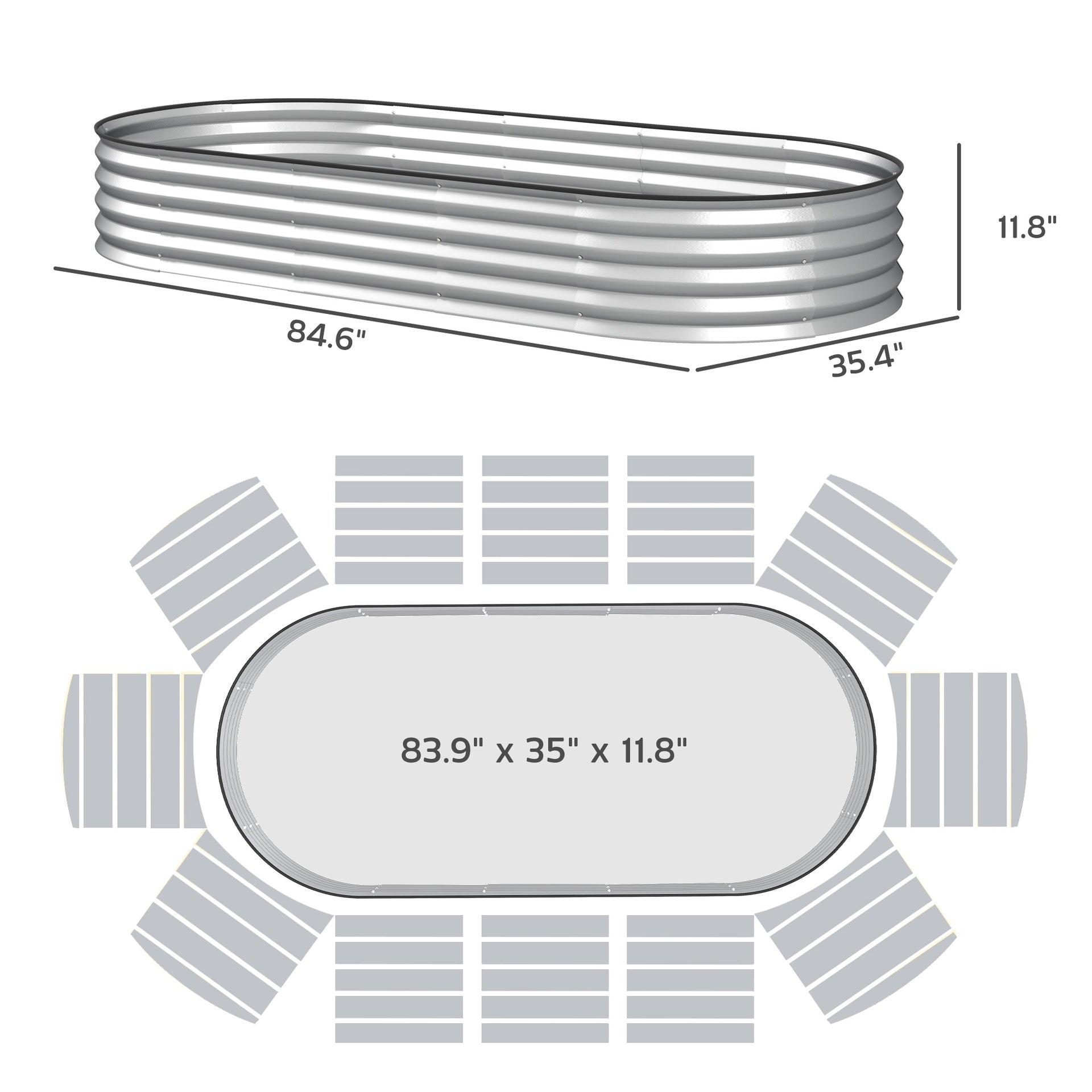 Raised Garden Bed Set,Raised Beds for Gardening with Metal Plant Stakes,for Garden and Patio