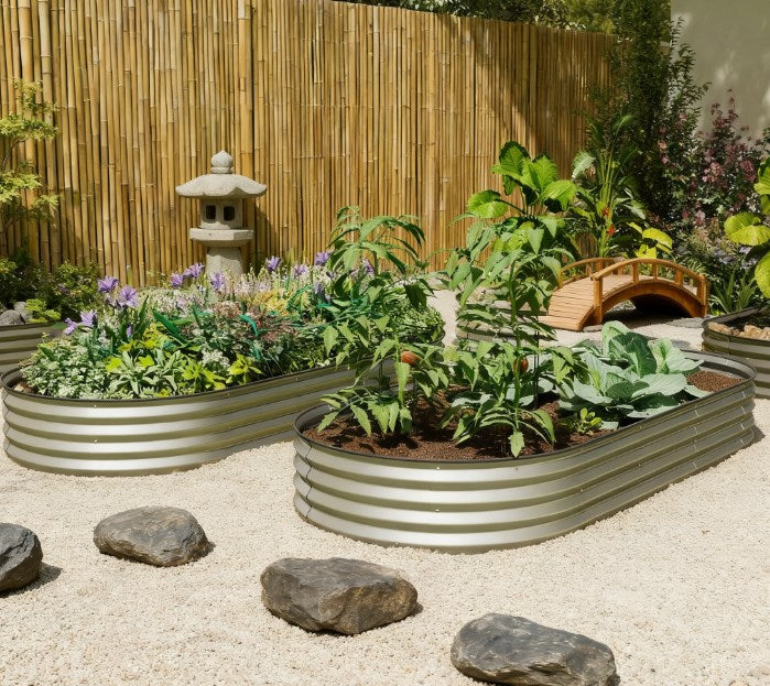 Raised Garden Bed Set,Raised Beds for Gardening with Metal Plant Stakes,for Garden and Patio