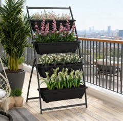 Outdoor Plant Stand Grow Container for Vegetable & Flowers,4-Tier Vertical Raised Garden Planter with 4 Boxes