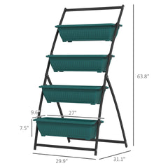 Plant Stand Grow Container,4-Tier Vertical Raised Garden Planter with 4 Boxes,for Vegetable & Flowers