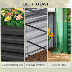 Raised Garden Bed,Galvanized Steel Planter Box with Crop Cage and Shade Cloth,for Flowers, Veggies and Herbs
